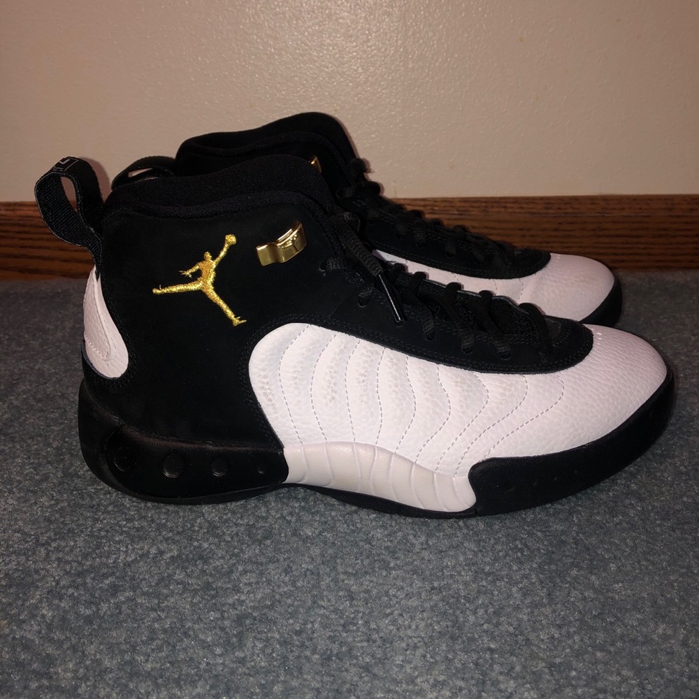 Jordan Jumpman Pro Black White Metallic Gold, Sz 8